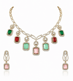 Cz Necklace 11228 - KRISHNA'S SWETA JEWELLERY