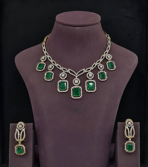 Cz Necklace 11228 - KRISHNA'S SWETA JEWELLERY
