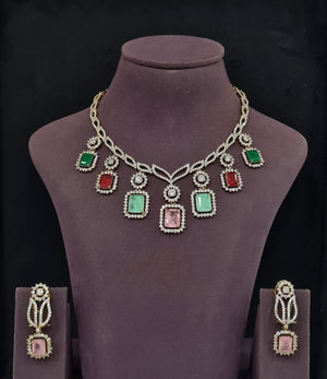 Cz Necklace 11228 - KRISHNA'S SWETA JEWELLERY