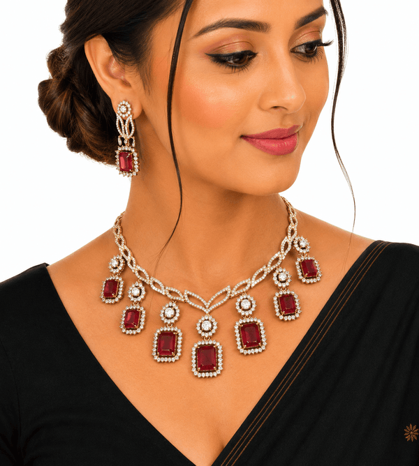 Cz Necklace 11228 - KRISHNA'S SWETA JEWELLERY
