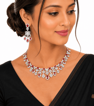 Cz Necklace 11341 - KRISHNA'S SWETA JEWELLERY