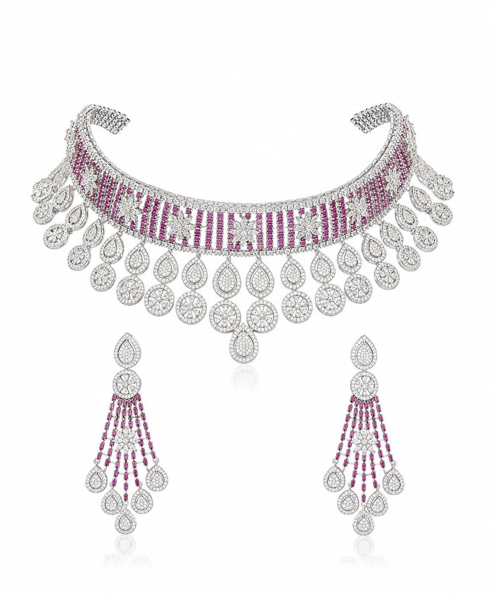 Cz Necklace 11406 - KRISHNA'S SWETA JEWELLERY