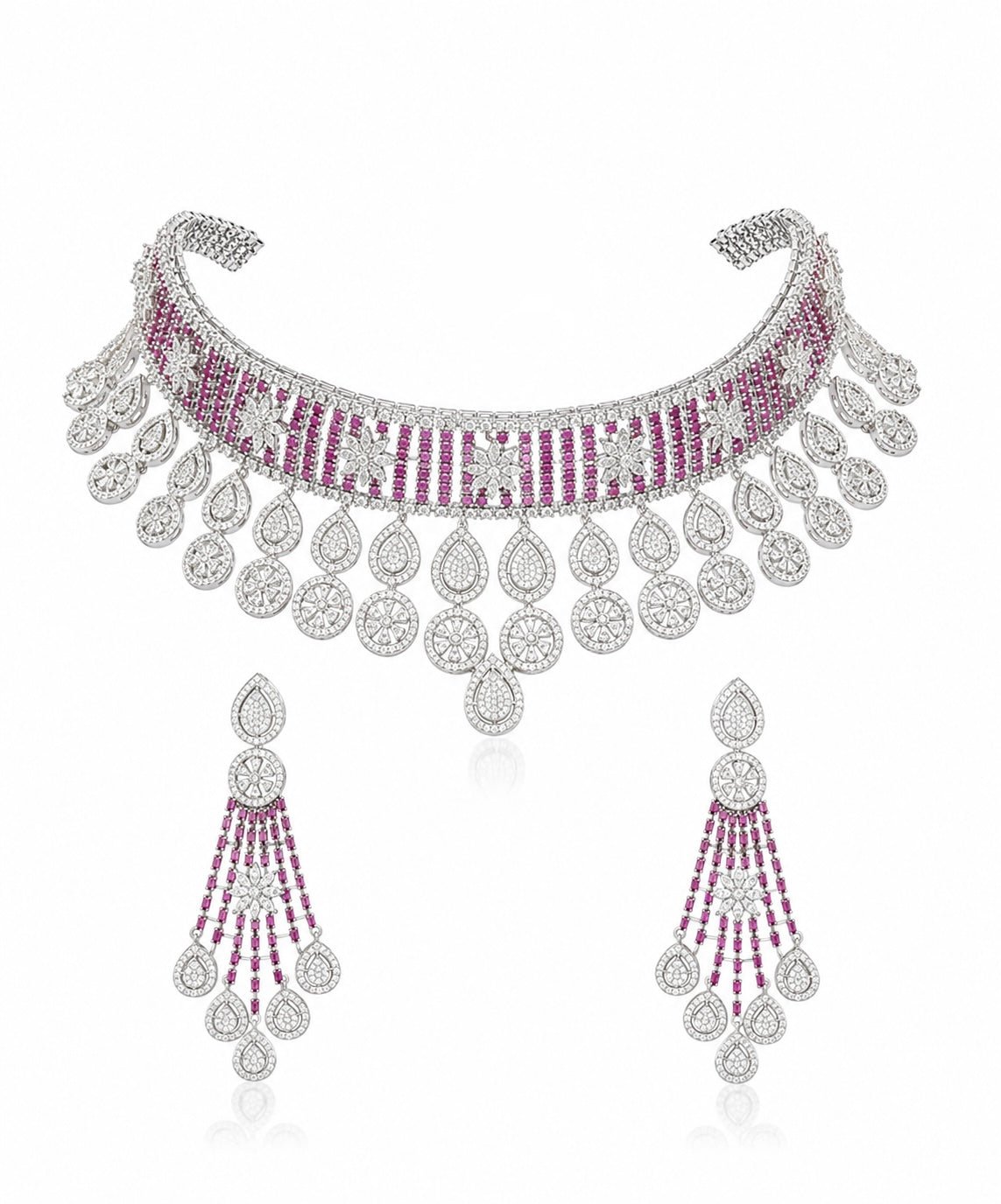 Cz Necklace 11406 - KRISHNA'S SWETA JEWELLERY