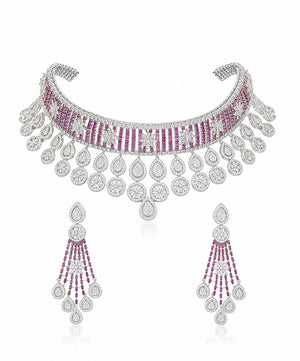 Cz Necklace 11406 - KRISHNA'S SWETA JEWELLERY