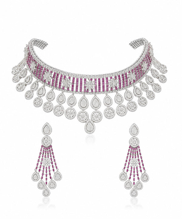 Cz Necklace 11406 - KRISHNA'S SWETA JEWELLERY