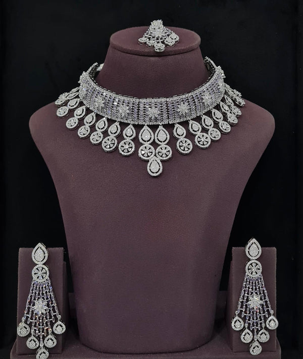 Cz Necklace 11406 - KRISHNA'S SWETA JEWELLERY