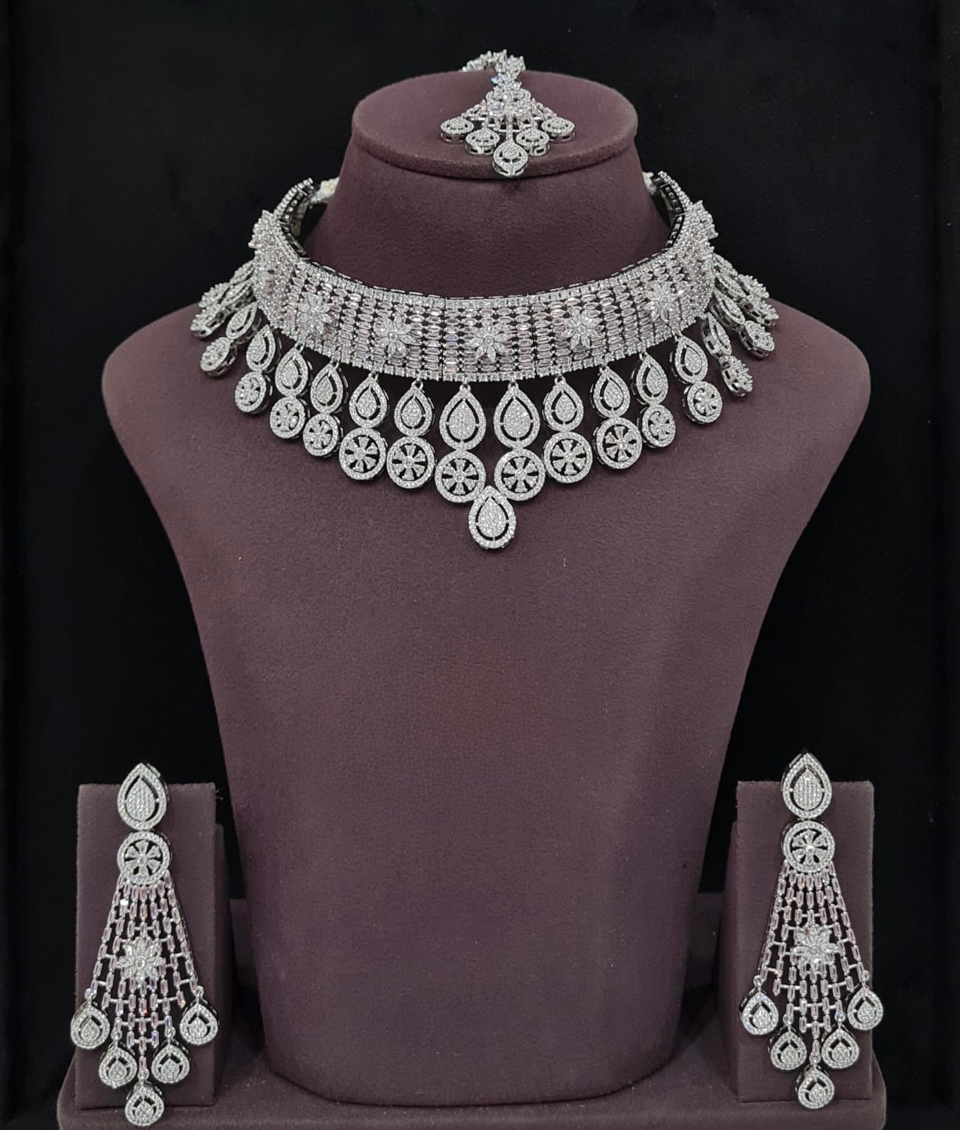 Cz Necklace 11406 - KRISHNA'S SWETA JEWELLERY