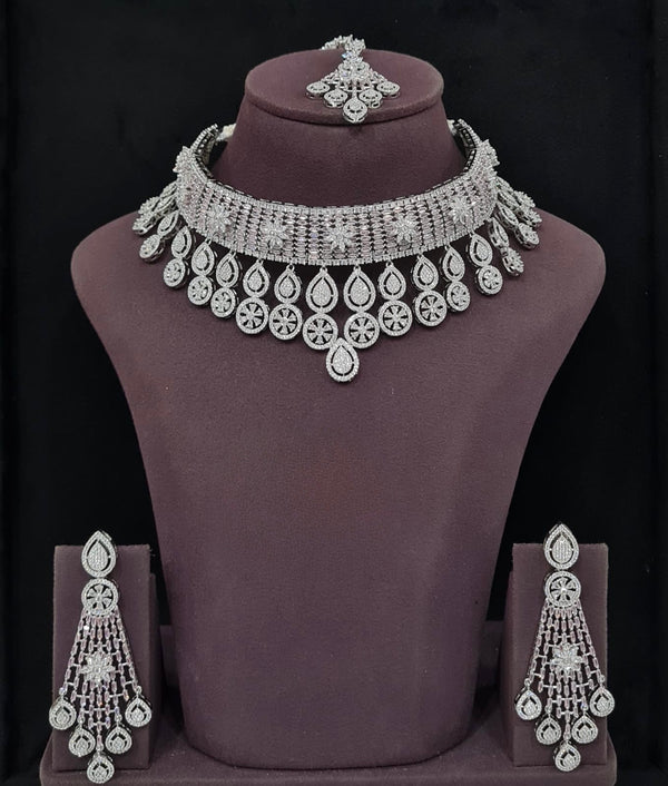 Cz Necklace 11406 - KRISHNA'S SWETA JEWELLERY