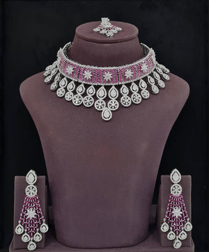 Cz Necklace 11406 - KRISHNA'S SWETA JEWELLERY
