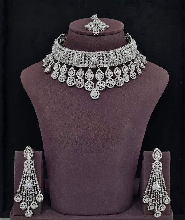 Cz Necklace 11406 - KRISHNA'S SWETA JEWELLERY