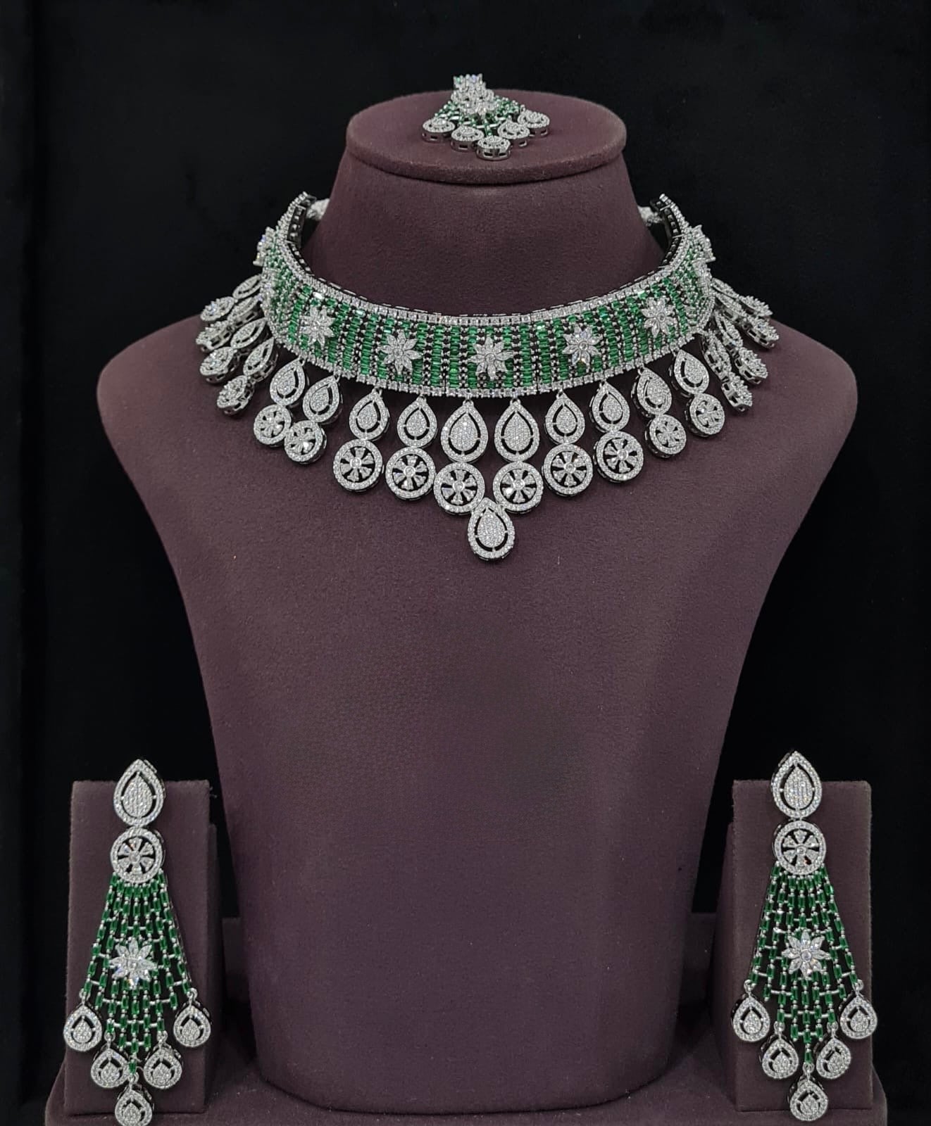 Cz Necklace 11406 - KRISHNA'S SWETA JEWELLERY