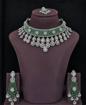Cz Necklace 11406 - KRISHNA'S SWETA JEWELLERY