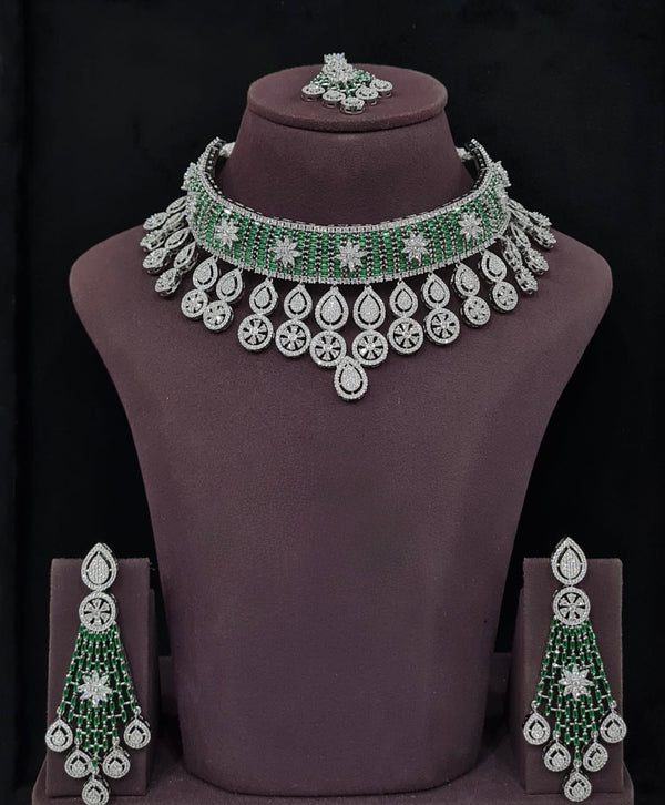 Cz Necklace 11406 - KRISHNA'S SWETA JEWELLERY