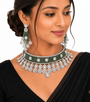 Cz Necklace 11406 - KRISHNA'S SWETA JEWELLERY