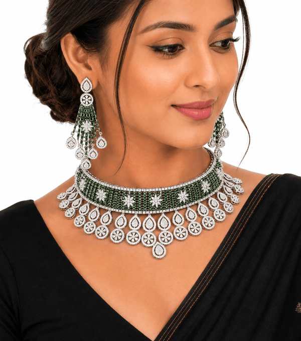 Cz Necklace 11406 - KRISHNA'S SWETA JEWELLERY