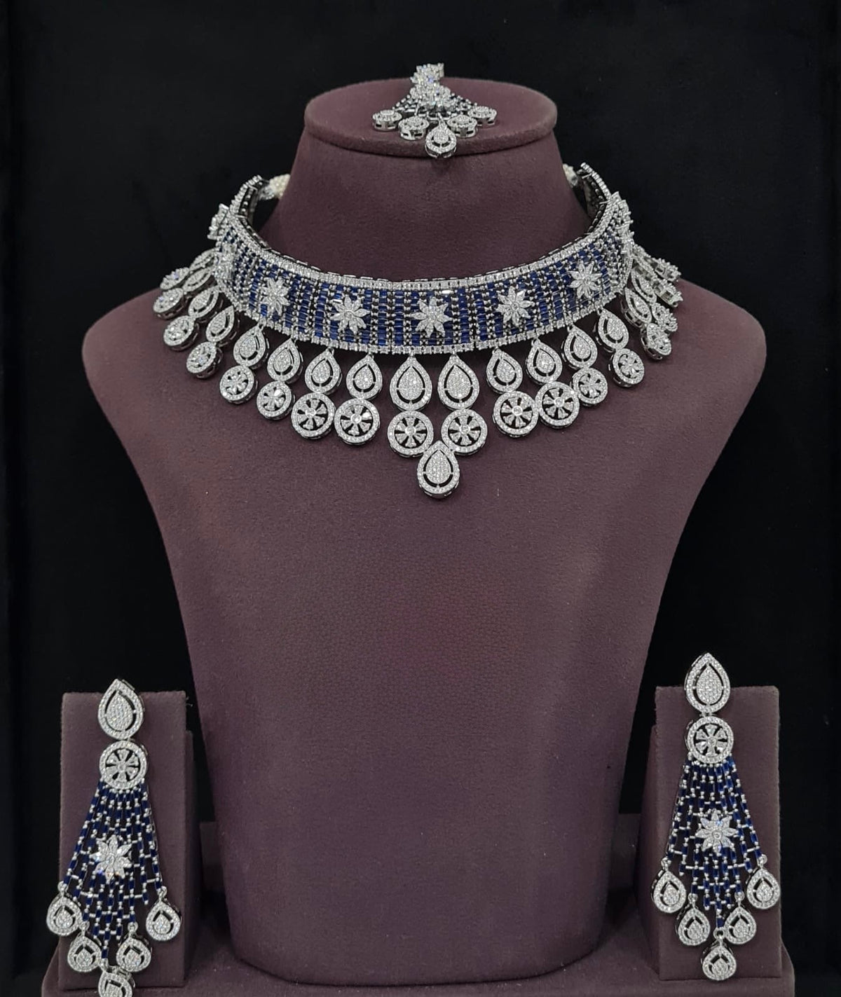 Cz Necklace 11406 - KRISHNA'S SWETA JEWELLERY