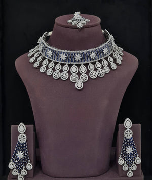 Cz Necklace 11406 - KRISHNA'S SWETA JEWELLERY