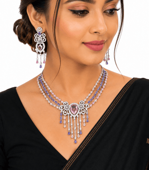 Cz Necklace 11410 - KRISHNA'S SWETA JEWELLERY