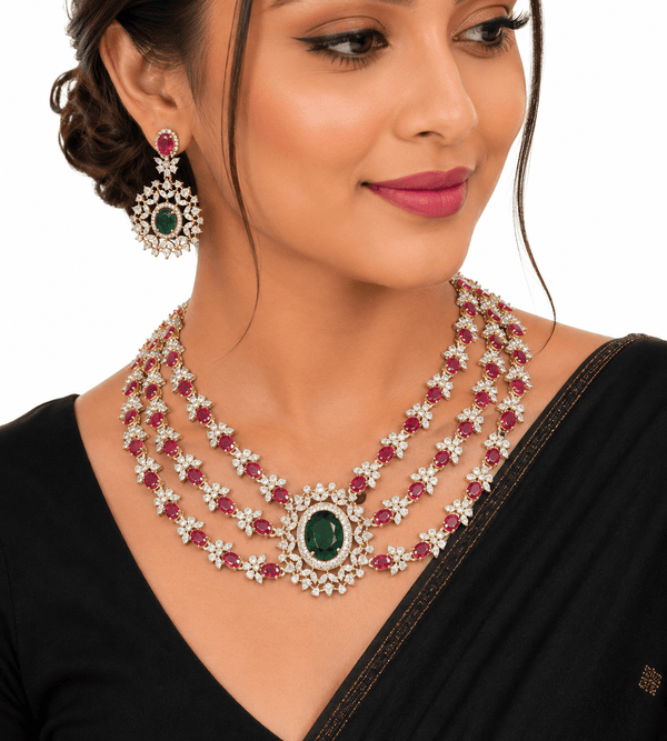Cz Necklace 11424 - KRISHNA'S SWETA JEWELLERY