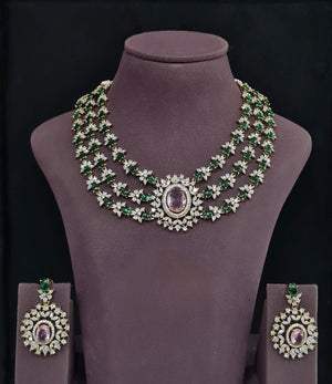 Cz Necklace 11424 - KRISHNA'S SWETA JEWELLERY