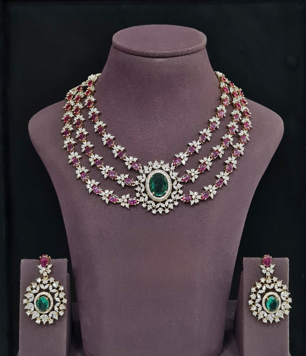 Cz Necklace 11424 - KRISHNA'S SWETA JEWELLERY