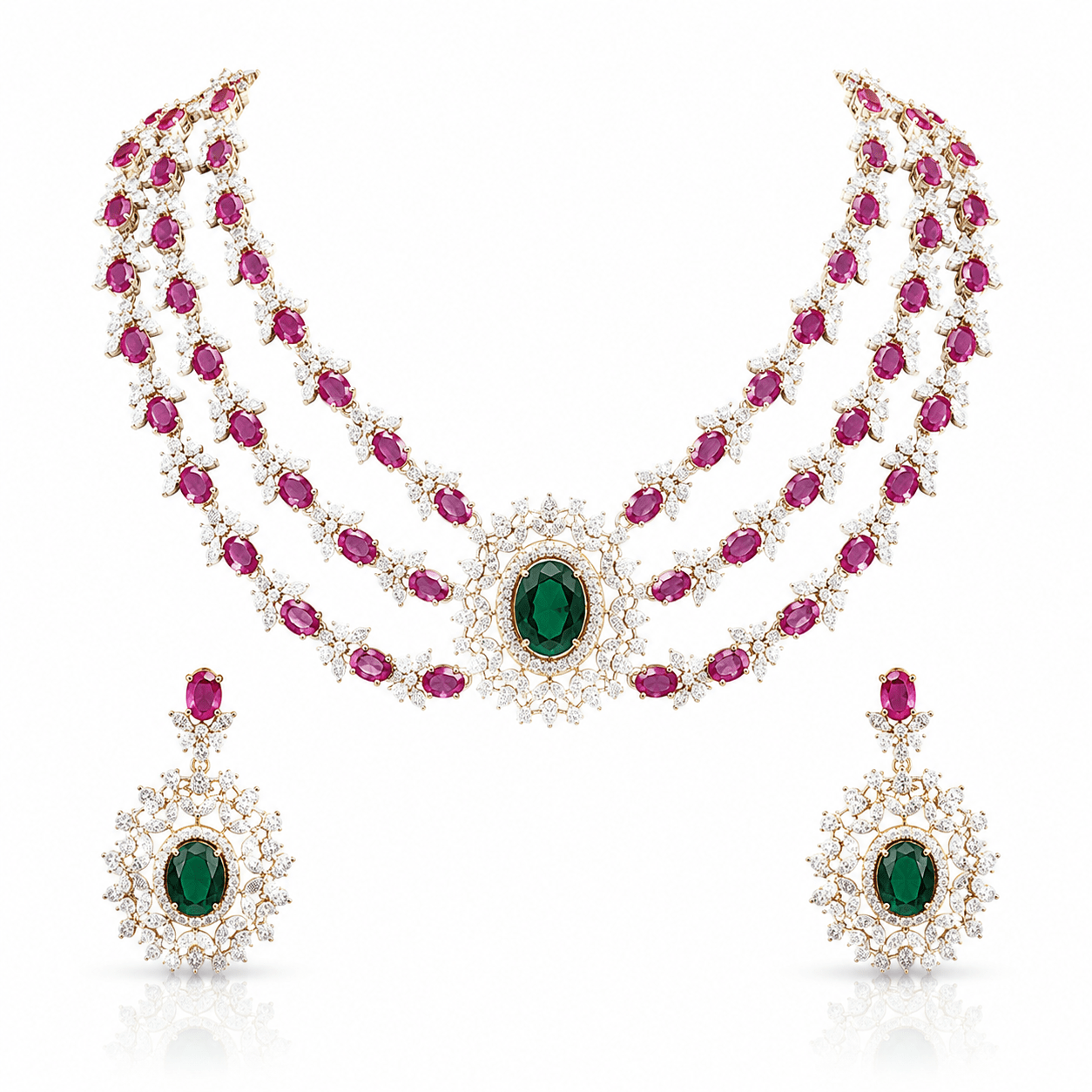 Cz Necklace 11424 - KRISHNA'S SWETA JEWELLERY