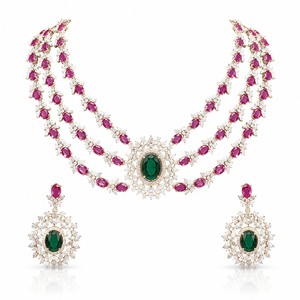 Cz Necklace 11424 - KRISHNA'S SWETA JEWELLERY