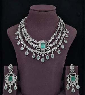 Cz Necklace 11425 - KRISHNA'S SWETA JEWELLERY