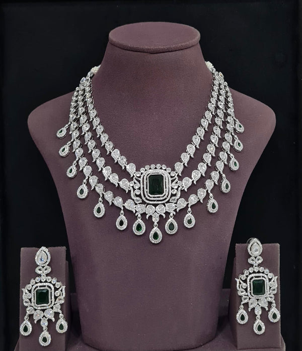Cz Necklace 11425 - KRISHNA'S SWETA JEWELLERY