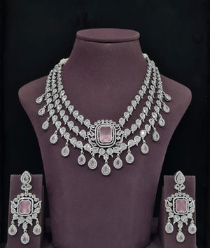 Cz Necklace 11425 - KRISHNA'S SWETA JEWELLERY