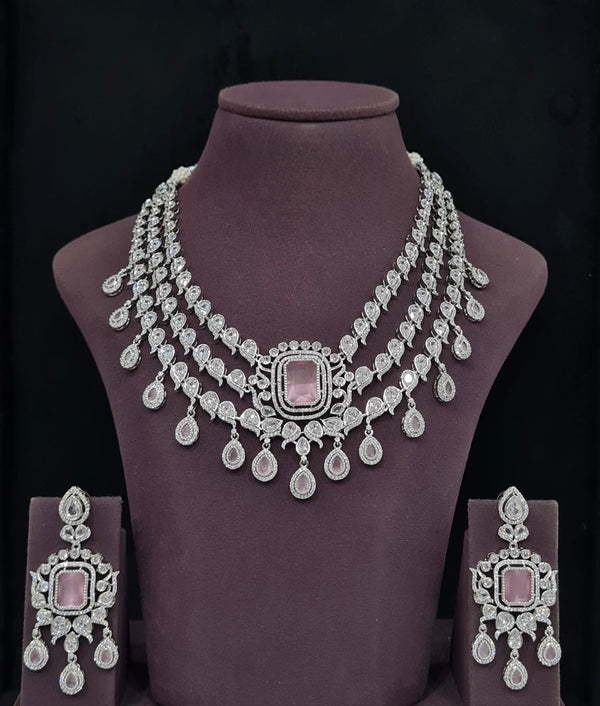 Cz Necklace 11425 - KRISHNA'S SWETA JEWELLERY