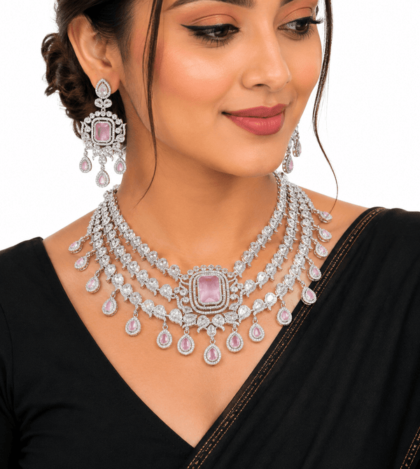 Cz Necklace 11425 - KRISHNA'S SWETA JEWELLERY