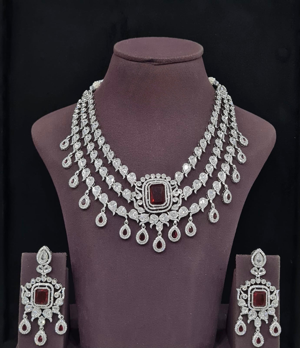 Cz Necklace 11425 - KRISHNA'S SWETA JEWELLERY
