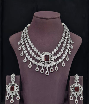 Cz Necklace 11425 - KRISHNA'S SWETA JEWELLERY