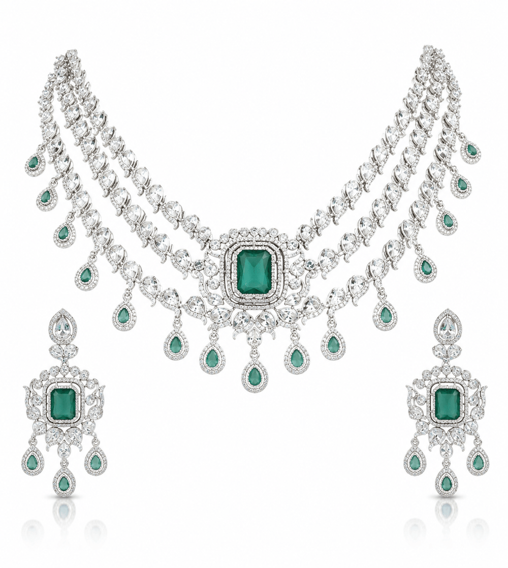 Cz Necklace 11425 - KRISHNA'S SWETA JEWELLERY