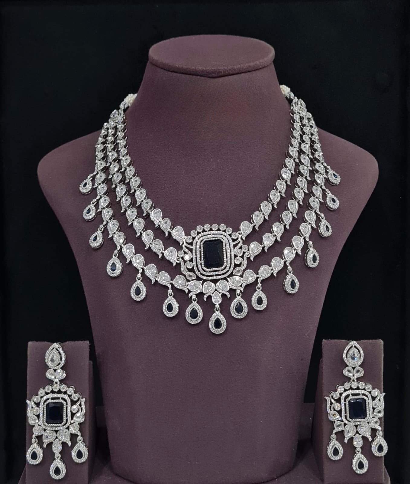 Cz Necklace 11425 - KRISHNA'S SWETA JEWELLERY