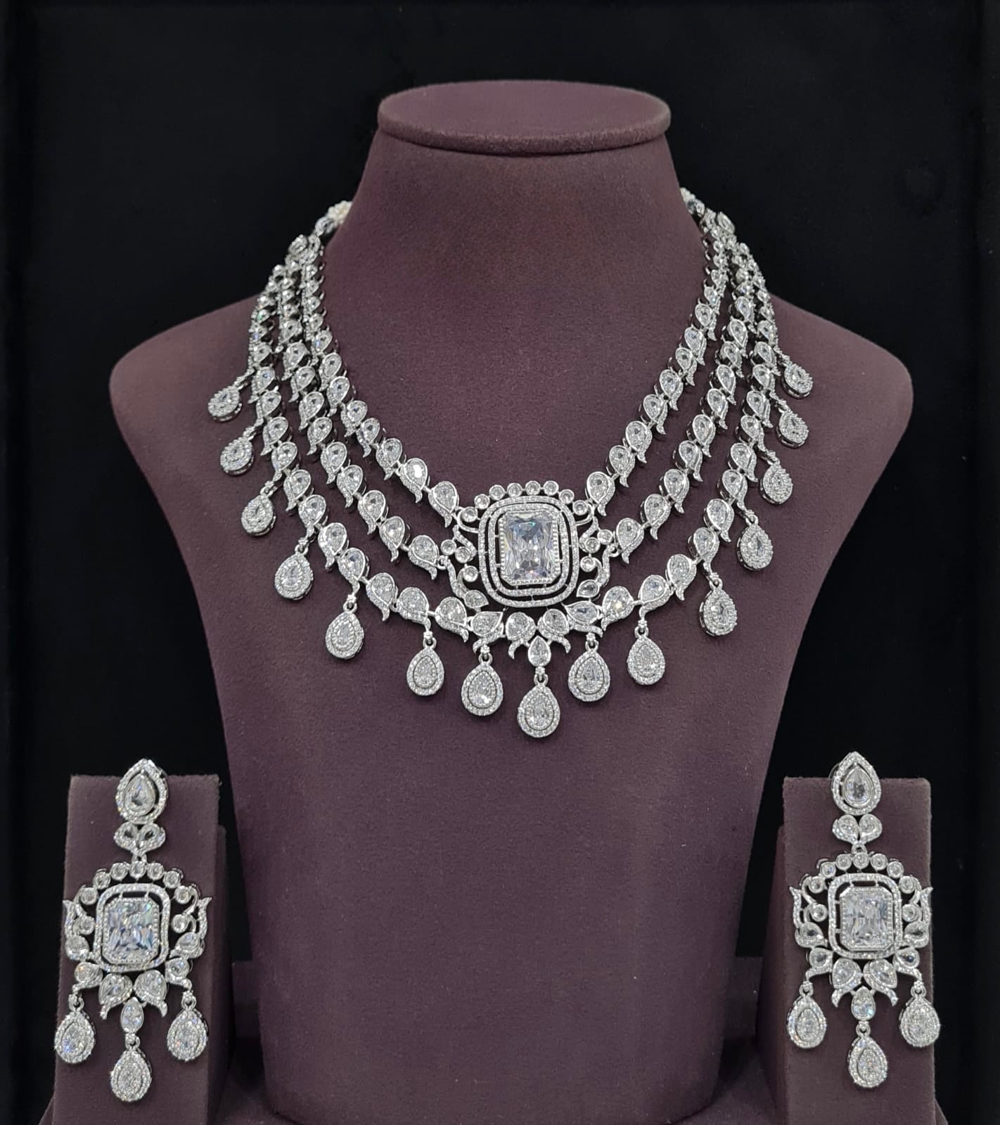 Cz Necklace 11425 - KRISHNA'S SWETA JEWELLERY