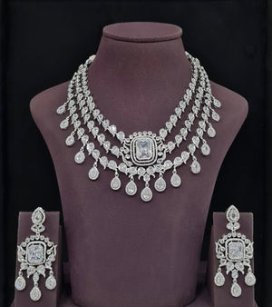 Cz Necklace 11425 - KRISHNA'S SWETA JEWELLERY