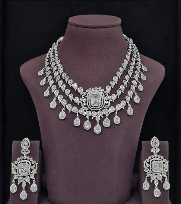 Cz Necklace 11425 - KRISHNA'S SWETA JEWELLERY