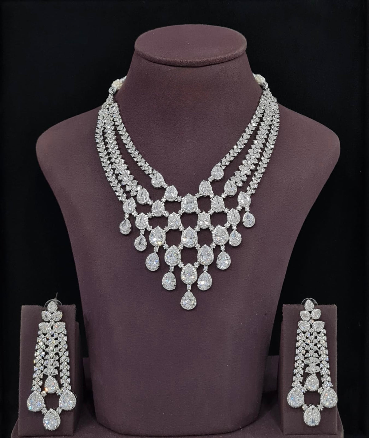 Cz Necklace 11426 - KRISHNA'S SWETA JEWELLERY