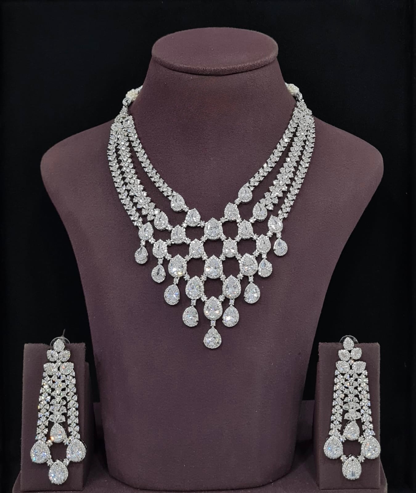 Cz Necklace 11426 - KRISHNA'S SWETA JEWELLERY