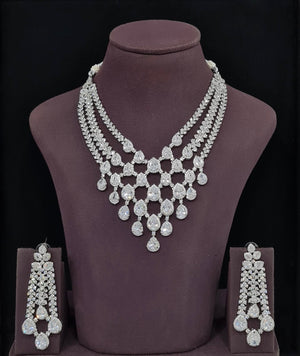 Cz Necklace 11426 - KRISHNA'S SWETA JEWELLERY