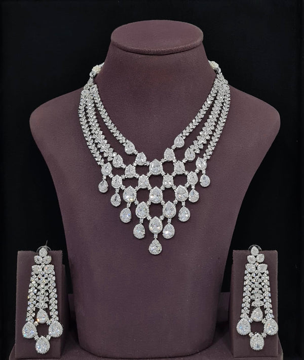 Cz Necklace 11426 - KRISHNA'S SWETA JEWELLERY