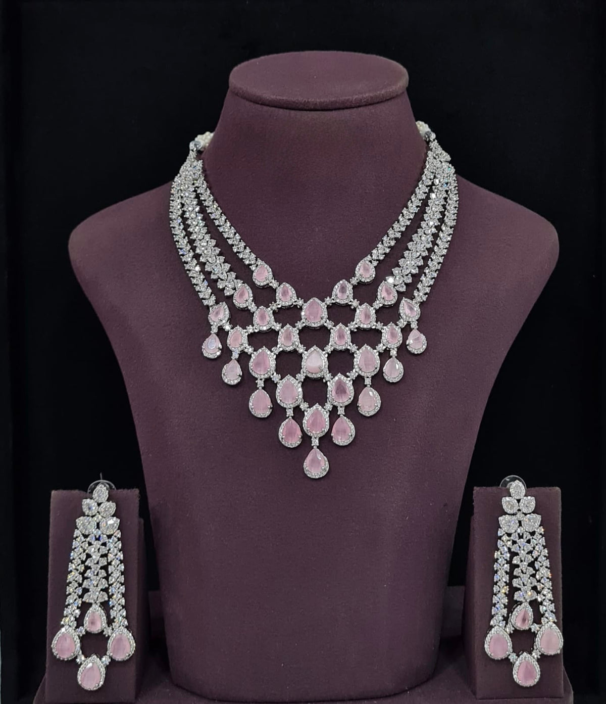 Cz Necklace 11426 - KRISHNA'S SWETA JEWELLERY