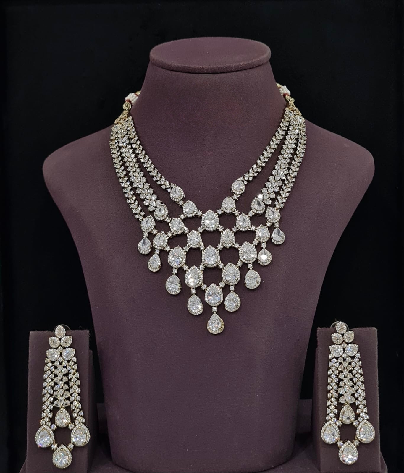 Cz Necklace 11426 - KRISHNA'S SWETA JEWELLERY