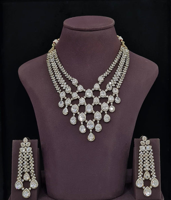 Cz Necklace 11426 - KRISHNA'S SWETA JEWELLERY