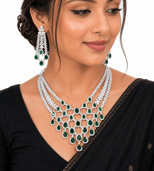 Cz Necklace 11426 - KRISHNA'S SWETA JEWELLERY