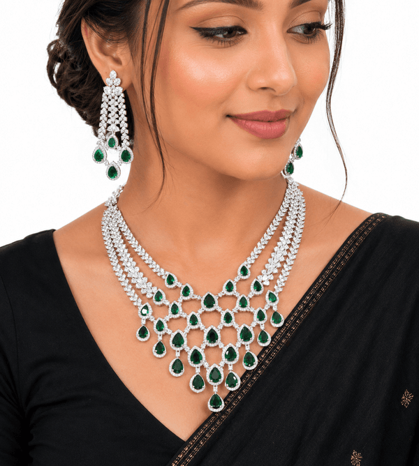 Cz Necklace 11426 - KRISHNA'S SWETA JEWELLERY