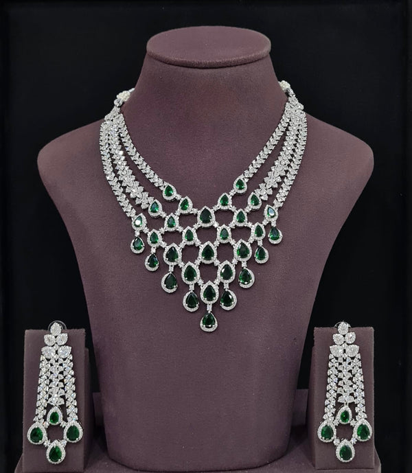 Cz Necklace 11426 - KRISHNA'S SWETA JEWELLERY