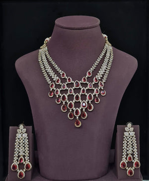 Cz Necklace 11426 - KRISHNA'S SWETA JEWELLERY